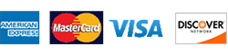 We Accept Major Credit Cards